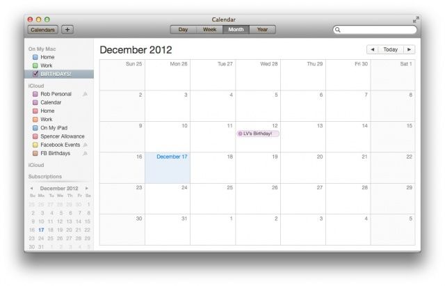 one calendar for mac